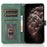 For iPhone 16 Pro Wallet Case Splicing Color Leather Phone Cover Credit Card Holder - Blue+Green - 2