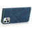 For iPhone 16 Pro Wallet Case Splicing Color Leather Phone Cover Credit Card Holder - Blue+Green - 4