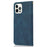 For iPhone 16 Pro Wallet Case Splicing Color Leather Phone Cover Credit Card Holder - Blue+Green - 6
