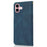 For iPhone 16 Plus Case Splicing Color Magnetic Clasp Leather Phone Cover - Blue+Green - 6