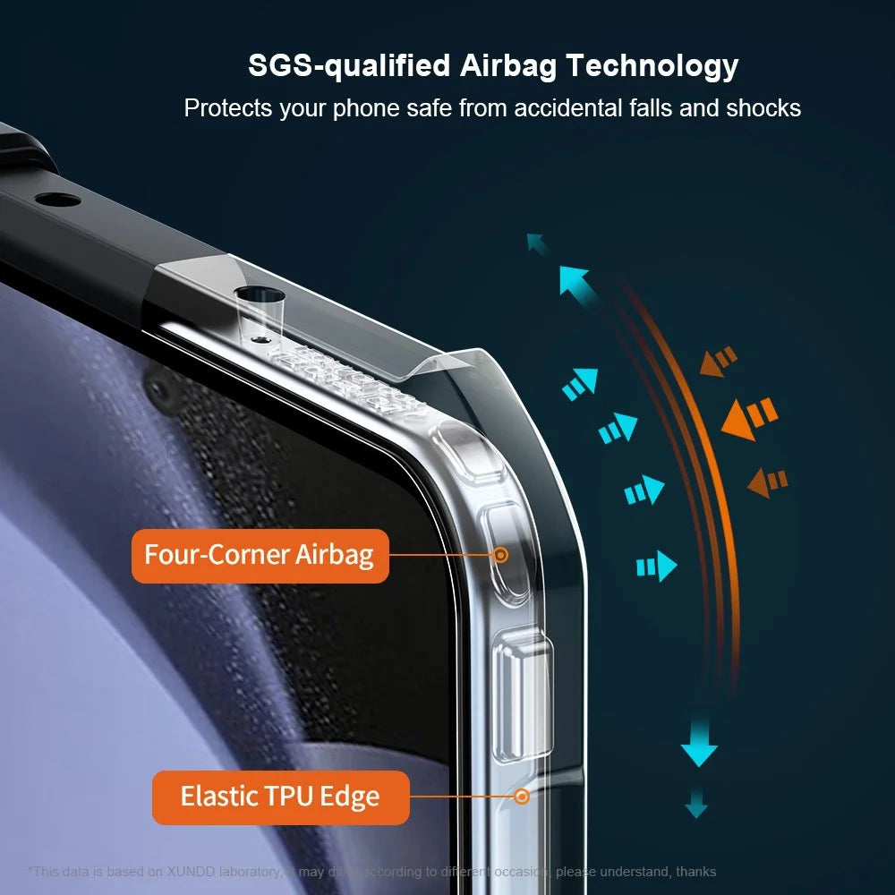XUNDD For Samsung Galaxy Z Fold6 5G Case TPU+Acrylic  Precise Cutouts Phone Cover with Screen Film / Protective Bar - 4