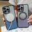For iPhone 15 Pro Magnetic Case TPU + PC Glitter Sparkle Phone Cover - Blue - 3