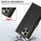 DF-06 For iPhone 16 Pro Max Case Line Imprint Wallet Phone Cover - Black - 7