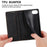 For iPhone 17e / 16e Case RFID Blocking PU Leather Magnetic Closure Flip Phone Cover - Black - 6