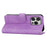 DIERFENG DF-03 For iPhone 16 Pro Leather Case Lines Imprinted Wallet Phone Cover - Purple - 3