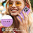 DIERFENG DF-03 For iPhone 16 Pro Leather Case Lines Imprinted Wallet Phone Cover - Purple - 5