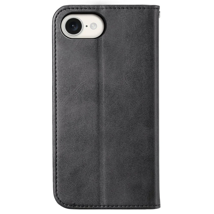 For iPhone 17e / 16e Wallet Case PU Leather Phone Cover Mobile Accessories   - Black - 6