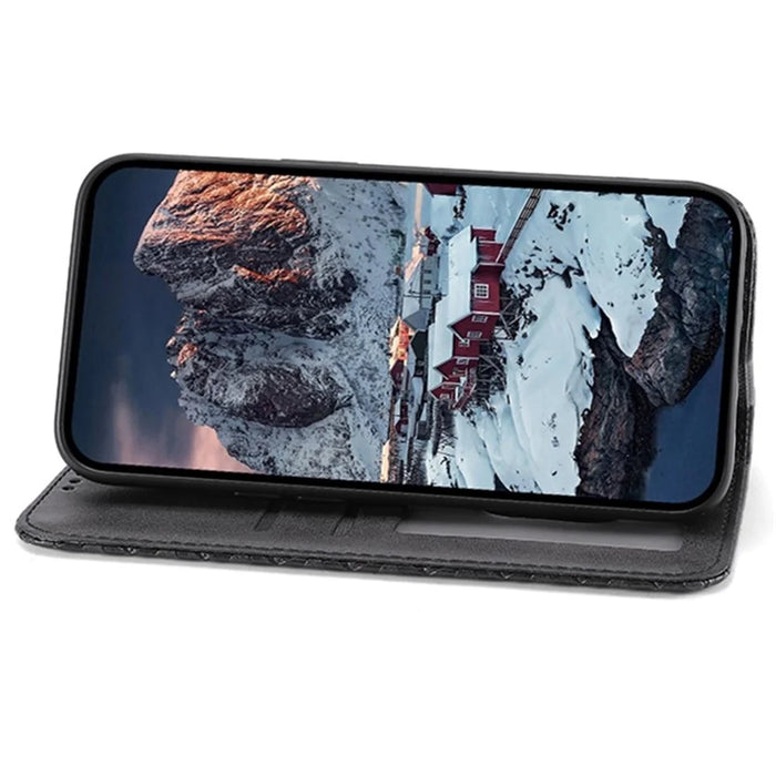 For iPhone 16 Pro Wallet Phone Case Imprinted PU Leather Flip Cover - Black - 3
