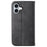 For iPhone 16 Wallet Case Calf Texture PU Leather Phone Cover with Strap - Black - 6
