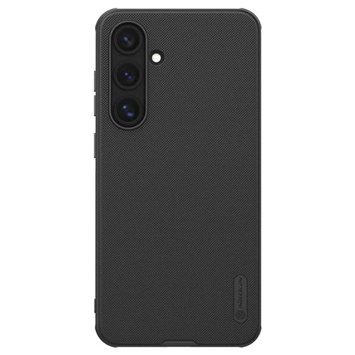 NILLKIN Super Frosted Shield Pro for Samsung Galaxy S24 FE Case PC+TPU Drop-Proof Shell Built-In Magnet Ring - Black - 1