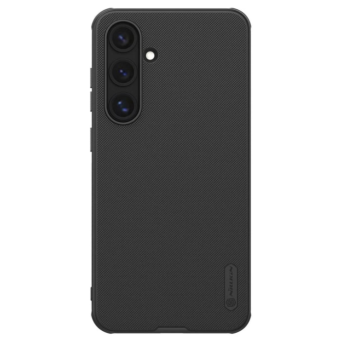 NILLKIN Super Frosted Shield Pro for Samsung Galaxy S24 FE Case PC+TPU Drop-Proof Shell Built-In Magnet Ring - Black - 1