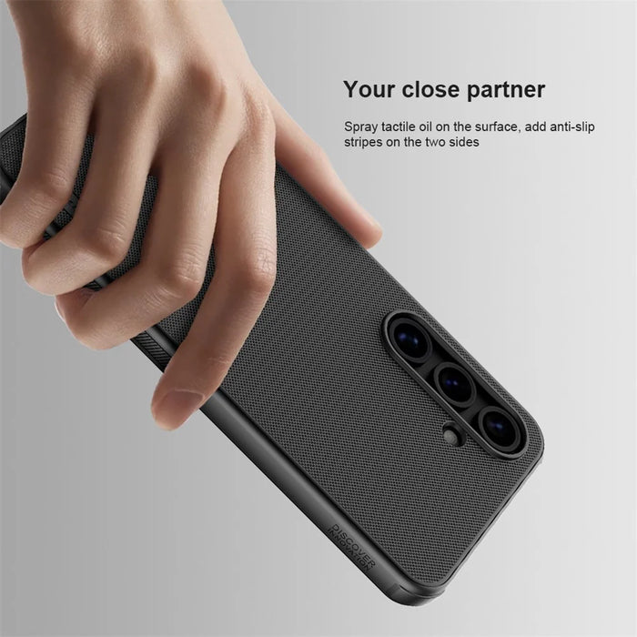 NILLKIN Super Frosted Shield Pro for Samsung Galaxy S24 FE Case PC+TPU Drop-Proof Shell - Black - 5