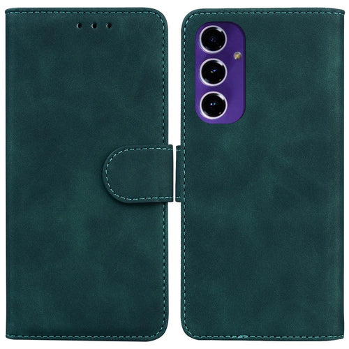 For Samsung Galaxy S24 FE Anti-Scratch Phone Case TPU + PU Leather Phone Stand Cover - Green - 1
