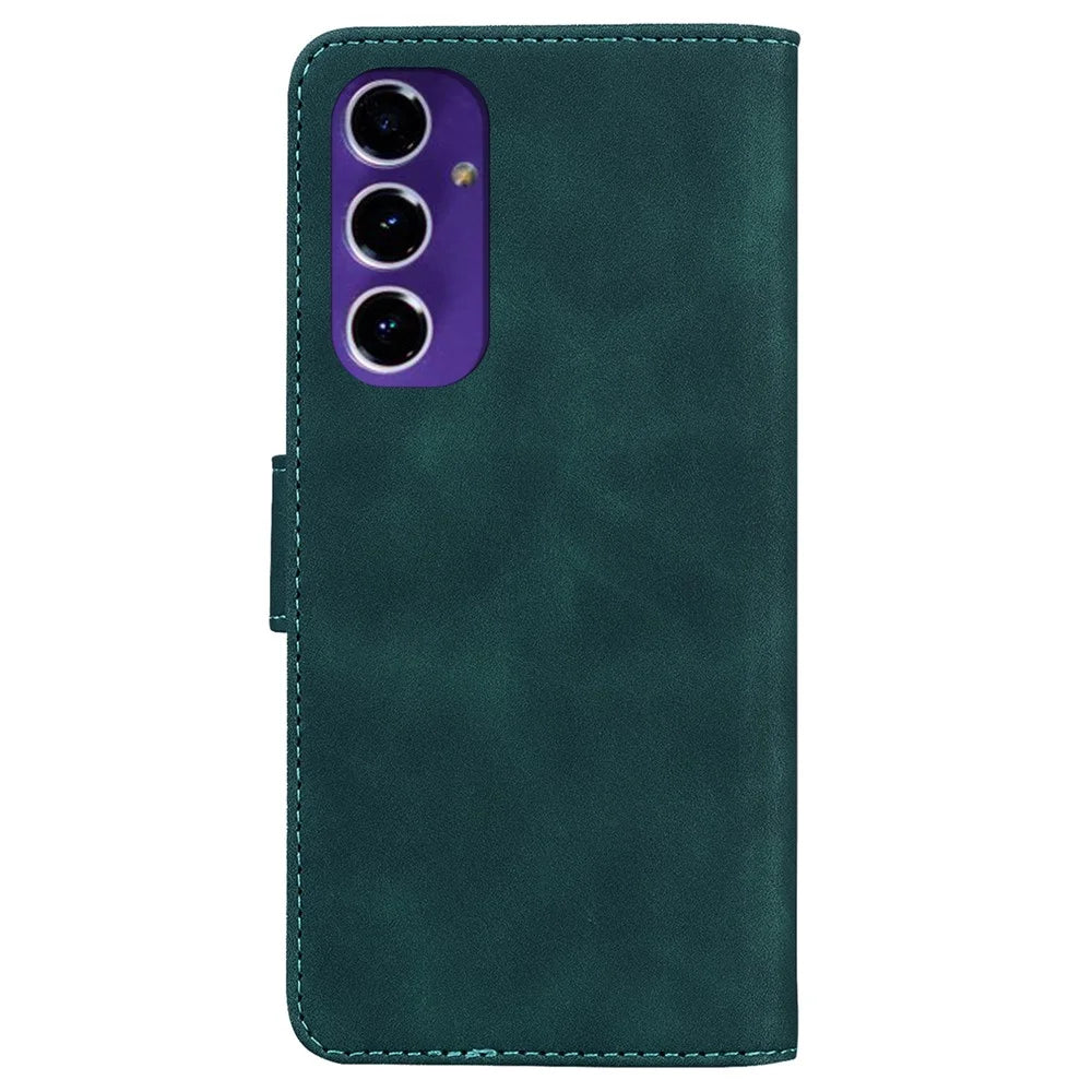 For Samsung Galaxy S24 FE Anti-Scratch Phone Case TPU + PU Leather Phone Stand Cover - Green - 7
