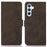 KHAZNEH For Samsung Galaxy S24 FE Case Leather Flip Stand Phone Cover Smooth Texture - Brown - 1