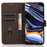 KHAZNEH For Samsung Galaxy S24 FE Case Leather Flip Stand Phone Cover Smooth Texture - Brown - 2