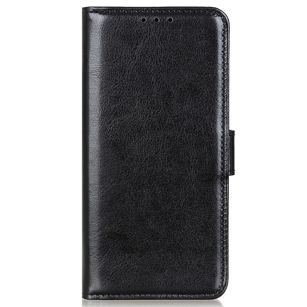 For Google Pixel 10 Pro XL / 9 Pro XL Phone Case Crazy Horse Texture PU Leather Phone Stand Cover - Black - 5