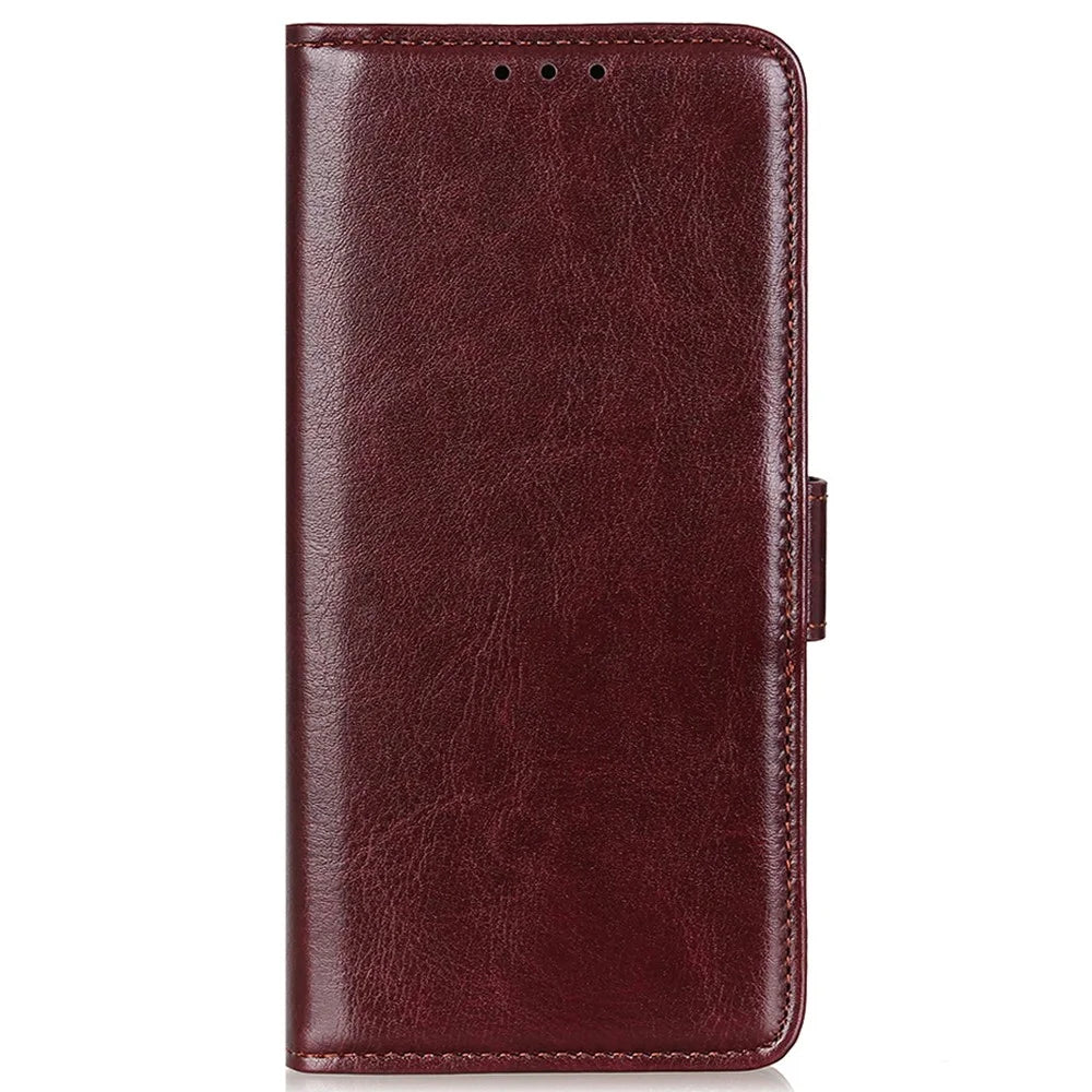 For Google Pixel 10 Pro / 10 / 9 Pro / 9 Crazy Horse Texture Phone Case PU Leather Phone Stand Cover - Brown - 5