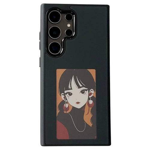 For Samsung Galaxy S23 Ultra E Ink Phone Cover 4-Color Display Pattern Customized Case - Black - 1