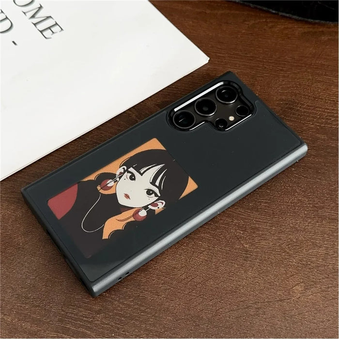 For Samsung Galaxy S23 Ultra E Ink Phone Cover 4-Color Display Pattern Customized Case - Black - 3