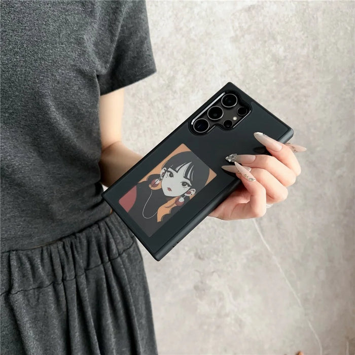For Samsung Galaxy S23 Ultra E Ink Phone Cover 4-Color Display Pattern Customized Case - Black - 5