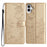 For iPhone 16 Plus Case Butterfly Flower Imprint Wallet Leather Phone Cover with Stand - Gold - 1