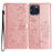 For iPhone 15 Pro Max Stand Case Butterfly Floral Imprint Leather Phone Cover with Wallet - Rose Gold - 1