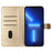 For iPhone 13 Pro Max Case Butterfly Floral Imprint Leather Phone Cover with Wallet - Gold - 2