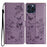 For iPhone 13 Pro Wallet Case Butterfly Floral Imprint Leather Phone Cover with Stand - Purple - 1