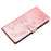 For iPhone 13 Case Butterfly Floral Imprint Leather Wallet Phone Cover with Strap - Rose Gold - 4
