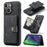 JEEHOOD J01 For iPhone 15 Plus Case Leather Back Cover Detachable Magnetic Card Holder - Black - 1