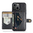 JEEHOOD J01 For iPhone 15 Plus Case Leather Back Cover Detachable Magnetic Card Holder - Black - 3