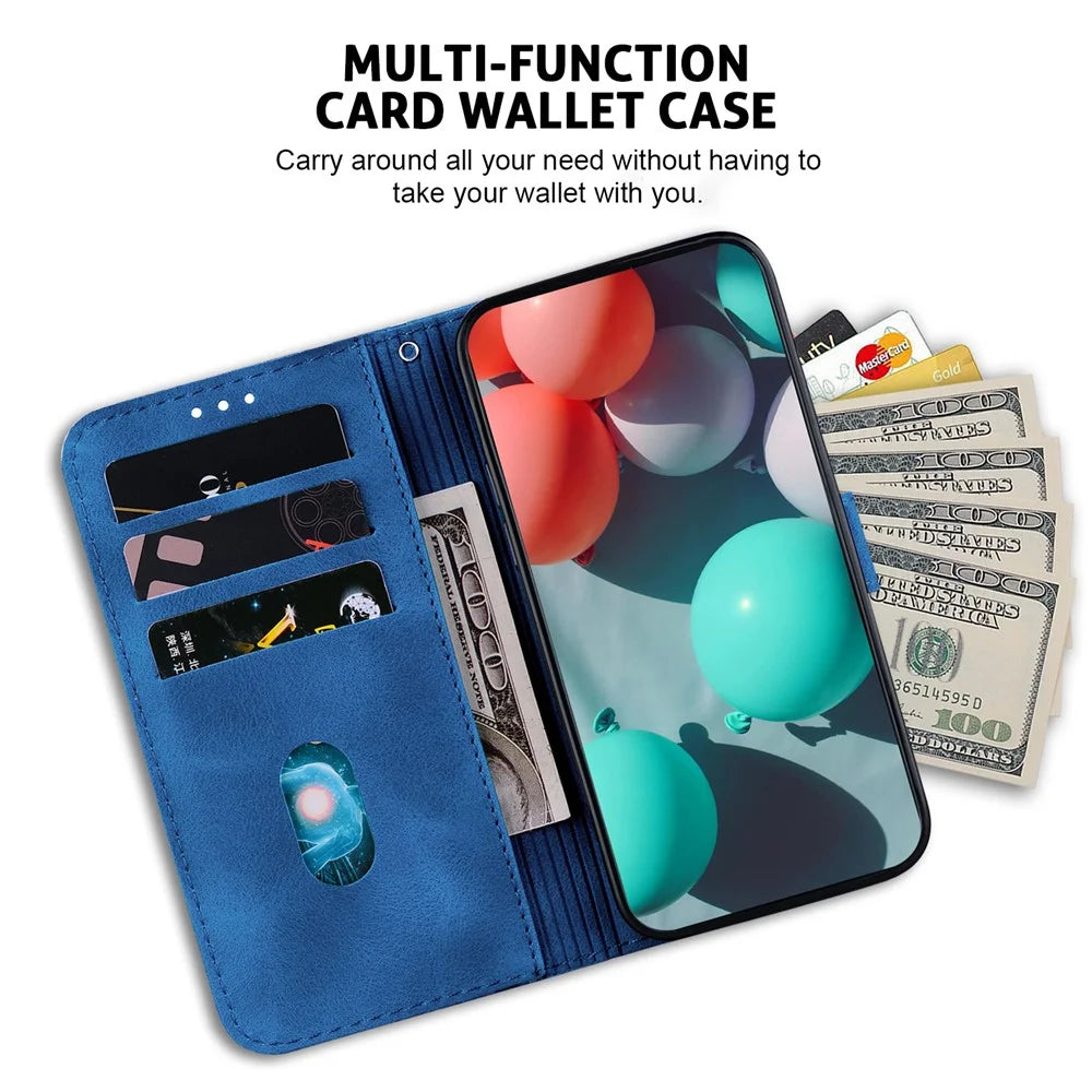For Infinix Note 40 Pro+ / Note 40 Pro 5G Cell Phone Case 7-Shaped Pattern PU Leather Cover - Blue - 3