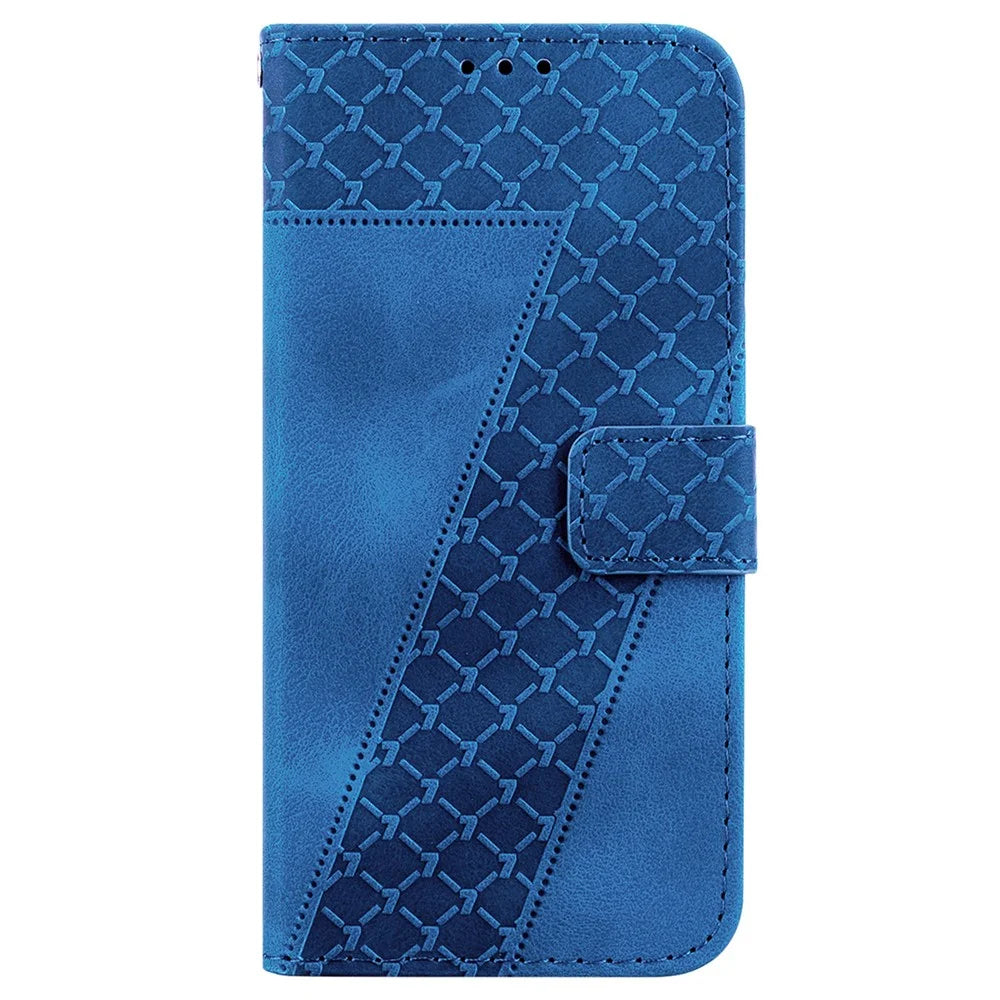 For Infinix Note 40 Pro+ / Note 40 Pro 5G Cell Phone Case 7-Shaped Pattern PU Leather Cover - Blue - 7