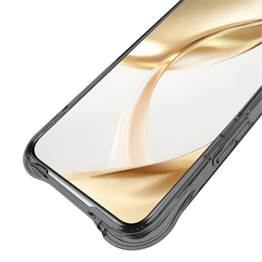 IMAK For iPhone 16 Pro Max Case Shock-Resistant Soft TPU Phone Cover Corrugated Texture - Transparent Black - 5
