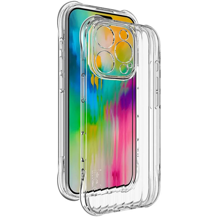 IMAK For iPhone 16 Pro Case Corrugated Texture Soft TPU Protective Phone Cover - Transparent - 1