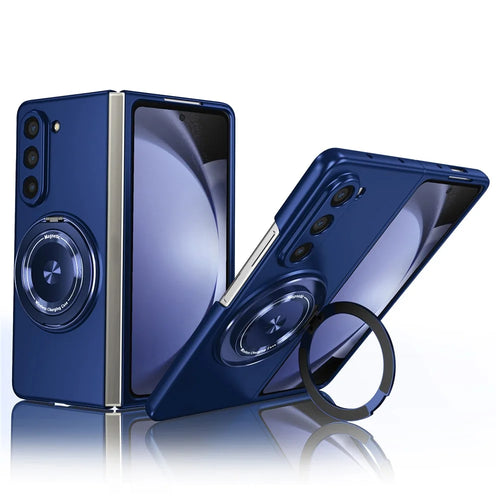 For Samsung Galaxy Z Fold6 5G Case Magnetic Kickstand Hard PC Shockproof Protective Cover - Sapphire - 1