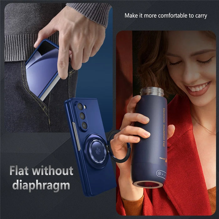 For Samsung Galaxy Z Fold6 5G Case Magnetic Kickstand Hard PC Shockproof Protective Cover - Sapphire - 5