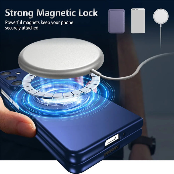 For Samsung Galaxy Z Fold6 5G Case Magnetic Kickstand Hard PC Shockproof Protective Cover - Sapphire - 6