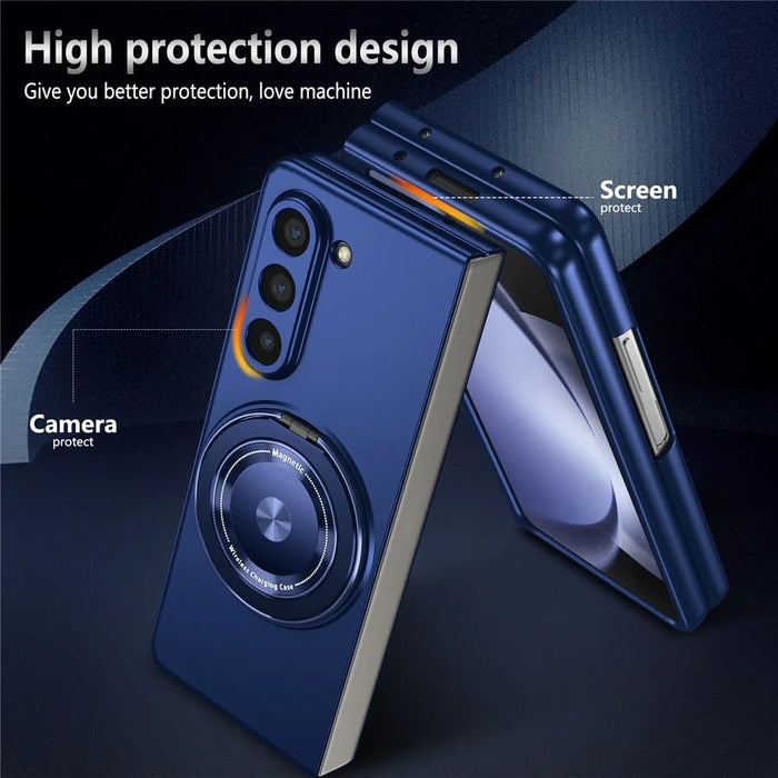 For Samsung Galaxy Z Fold6 5G Case Magnetic Kickstand Hard PC Shockproof Protective Cover - Sapphire - 7