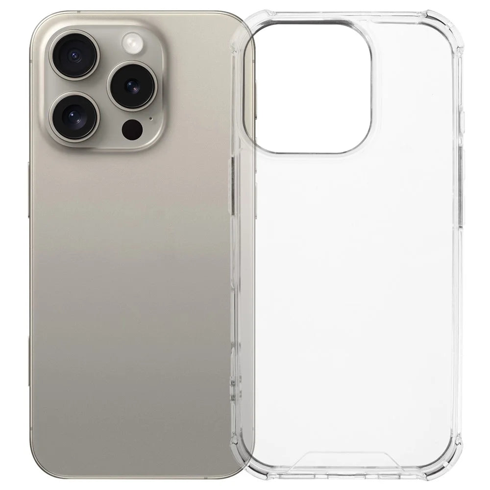 For iPhone 16 Pro Max Case Drop Protection Acrylic+TPU Clear Phone Cover - 1