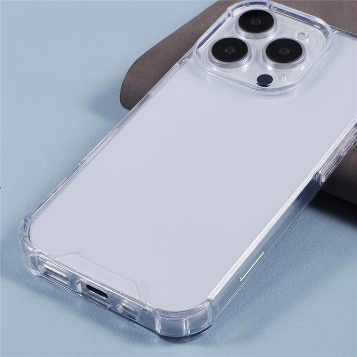 For iPhone 16 Pro Max Case Drop Protection Acrylic+TPU Clear Phone Cover - 7