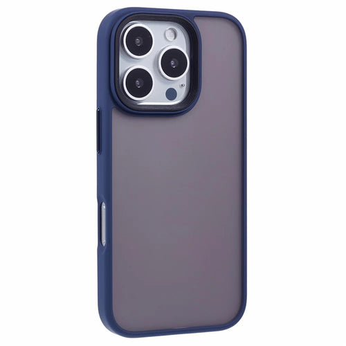 For iPhone 16 Pro Max Case PC+TPU  Frosted Translucent Back Phone Cover - Blue - 1