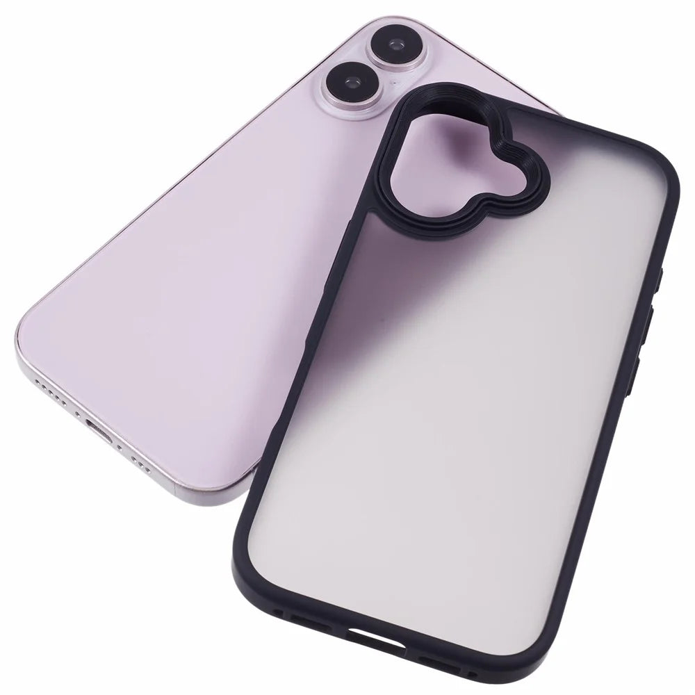 For iPhone 16 Plus Case Matte Finish PC+TPU Phone Cover Skin-Touch - Black - 5