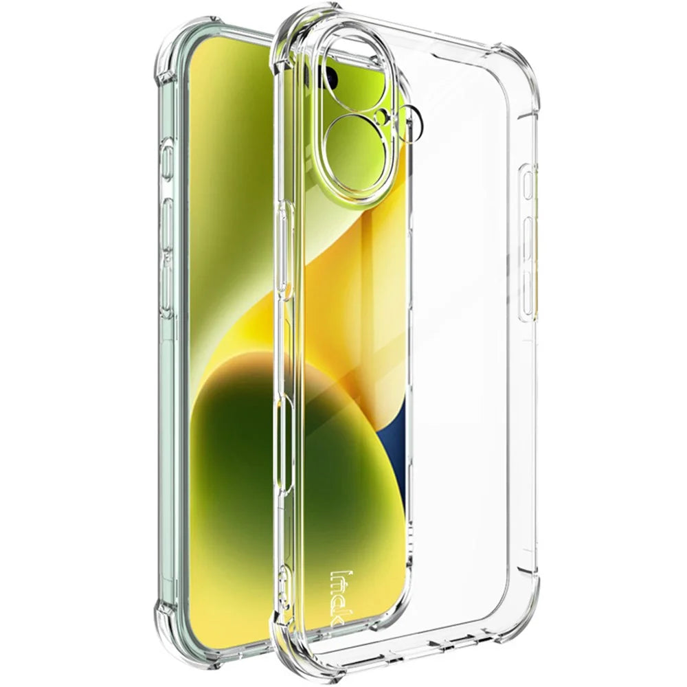 IMAK For iPhone 16 Case Soft TPU Corner Airbag Protective Phone Cover - Transparent - 1