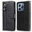 For Realme Note 60x 4G / C63 4G / C61 4G / Note 60 Leather Case Zipper Pocket Phone Cover - Black - 1