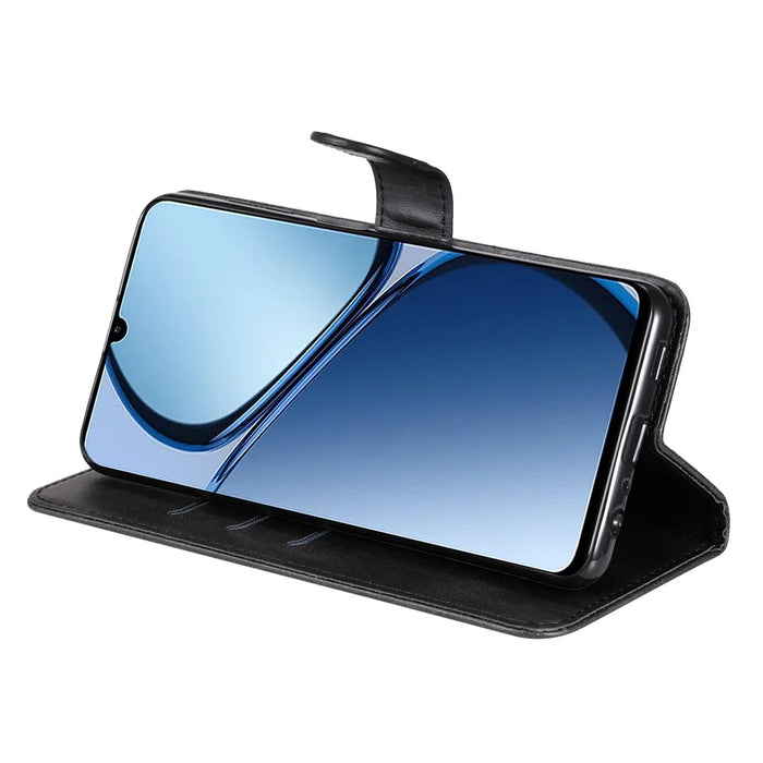 For Realme Note 60x 4G / C63 4G / C61 4G / Note 60 Leather Case Zipper Pocket Phone Cover - Black - 3