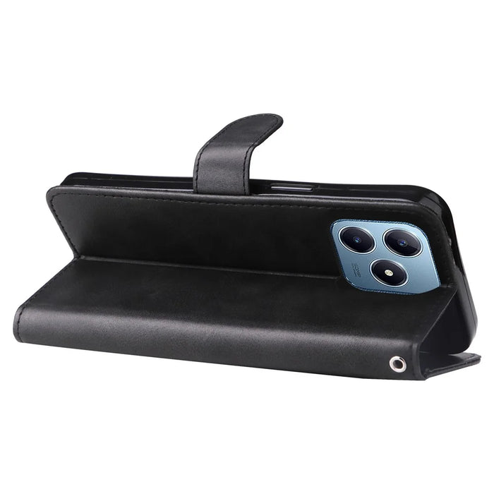 For Realme Note 60x 4G / C63 4G / C61 4G / Note 60 Leather Case Zipper Pocket Phone Cover - Black - 4