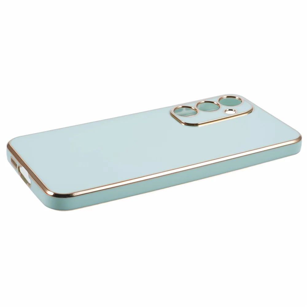For Samsung Galaxy A55 5G Case 6D Electroplating TPU Phone Cover Camera Lens Protection - Cyan - 5