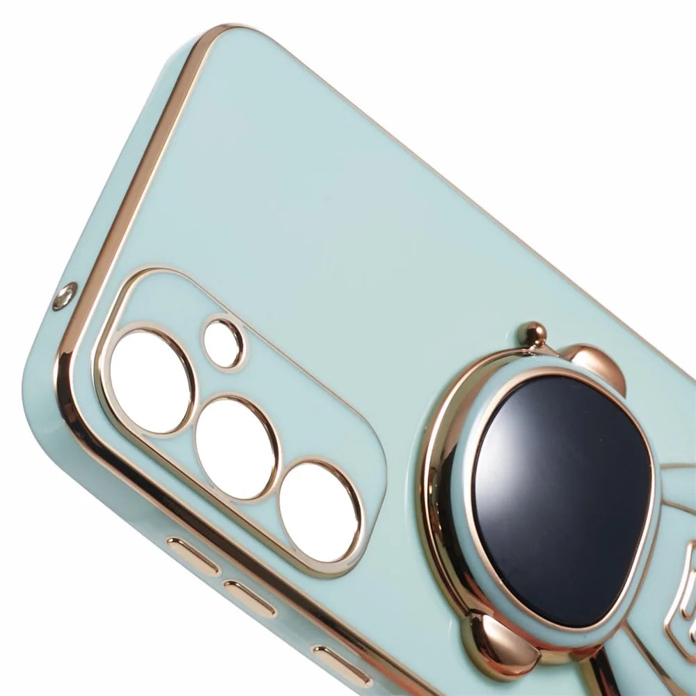 For Samsung Galaxy A55 5G Case Electroplating TPU Astronaut Phone Cover - Green - 7